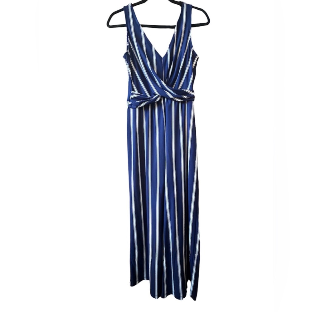Candie’s striped one piece super stretchy curve hugging jumpsuit outfit size S